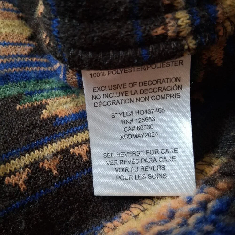 Vintage Horizon Bass Creek Outfitters Fleece Jacket L Pullover Southwest Aztec - Picture 13 of 15